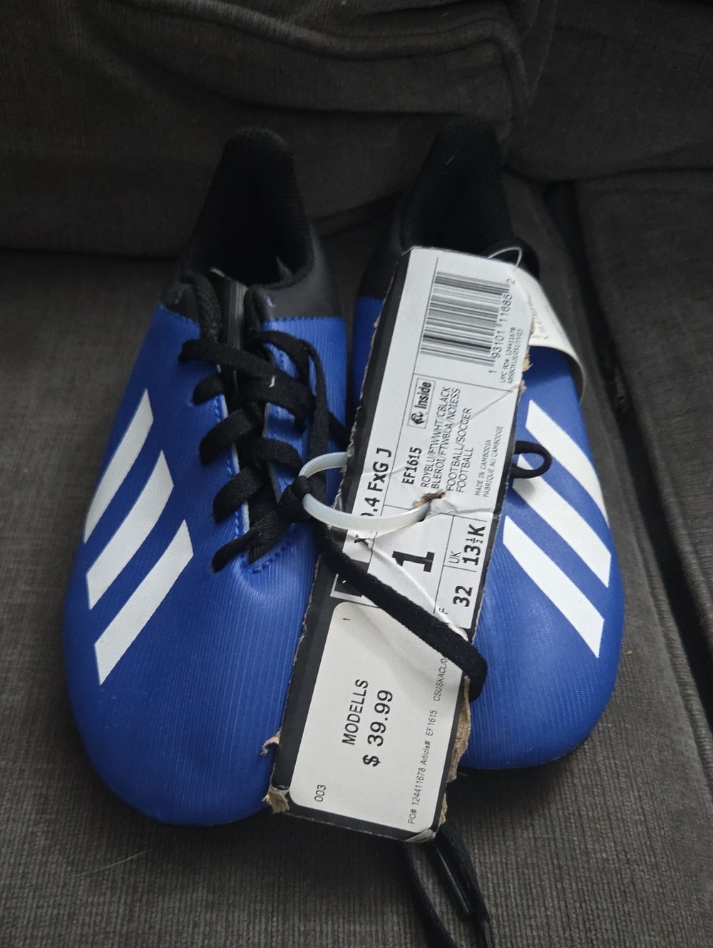 adidas Kids Blue Sneakers with White Stripes